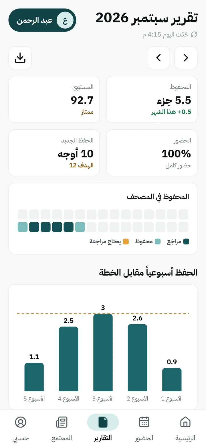 التقرير الشهري